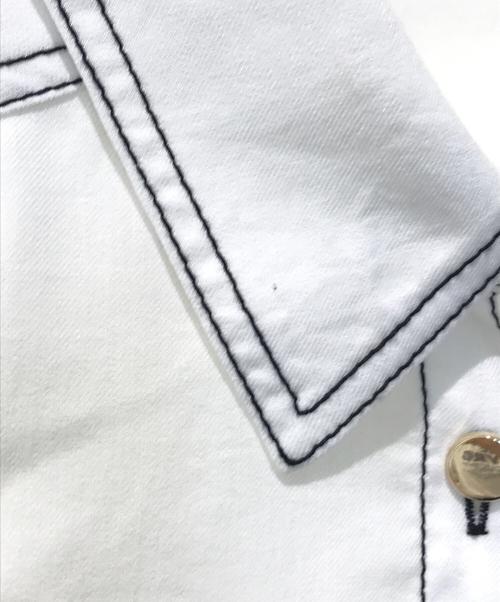 Diagram（ダイアグラム）Diagram (ダイアグラム) 配色ステッチシャツワンピース金釦 ベルト ホワイト サイズ:38の古着・服飾アイテム