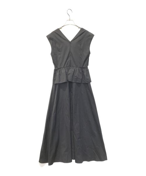 FRAY ID（フレイ アイディー）FRAY ID (フレイ アイディー) フロントノットリボンペプラムワンピース ブラック サイズ:1の古着・服飾アイテム