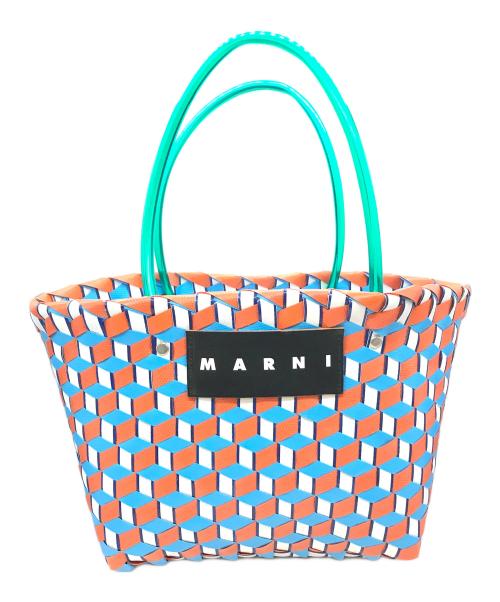 MARNI（マルニ）MARNI (マルニ) カゴバッグ オレンジ×ブルーの古着・服飾アイテム