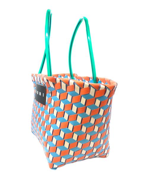 MARNI（マルニ）MARNI (マルニ) カゴバッグ オレンジ×ブルーの古着・服飾アイテム