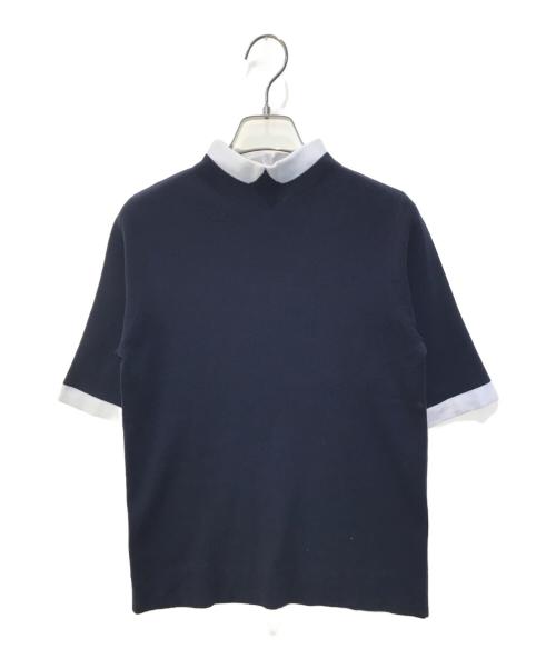MACKINTOSH PHILOSOPHY（マッキントッシュ フィロソフィー）MACKINTOSH PHILOSOPHY (マッキントッシュ フィロソフィー) Bicolor Knit Polo ネイビー サイズ:Mの古着・服飾アイテム