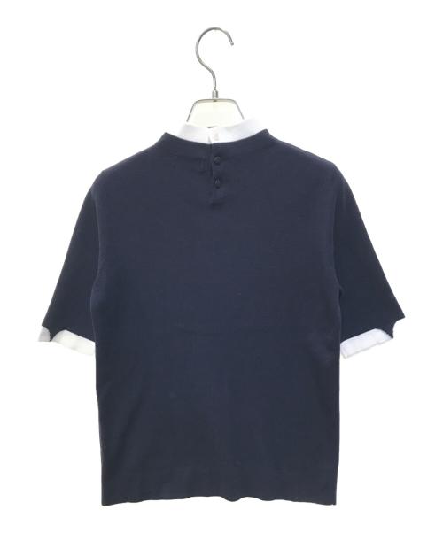 MACKINTOSH PHILOSOPHY（マッキントッシュ フィロソフィー）MACKINTOSH PHILOSOPHY (マッキントッシュ フィロソフィー) Bicolor Knit Polo ネイビー サイズ:Mの古着・服飾アイテム