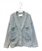 Whim Gazetteウィムガゼット）の古着「TWEEDYニットジャケット　WGZ1051107A0006」｜サックスブルー