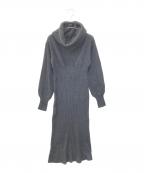 anuansアニュアンス）の古着「オフショルナローニットワンピース」｜グレー