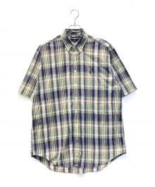 RALPH LAUREN（ラルフローレン）の古着「半袖チェックシャツ」｜ネイビー