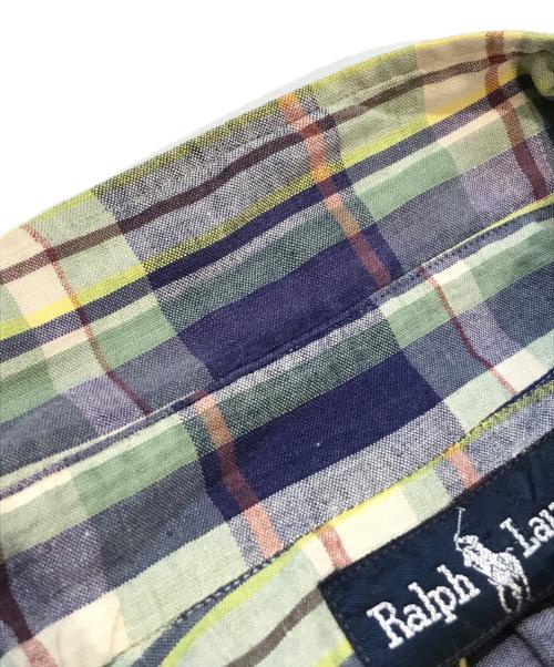 RALPH LAUREN（ラルフローレン）RALPH LAUREN (ラルフローレン) 半袖チェックシャツ ネイビー サイズ:Lの古着・服飾アイテム