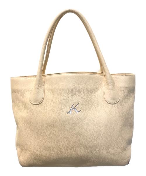 KITAMURA（キタムラ）KITAMURA (キタムラ) レザーハンドバッグ イエローの古着・服飾アイテム