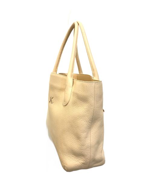KITAMURA（キタムラ）KITAMURA (キタムラ) レザーハンドバッグ イエローの古着・服飾アイテム