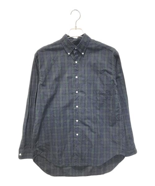 leno（リノ）LENO (リノ) BUTTON DOWN SHIRT　H2302-SH013 ネイビー×グリーンの古着・服飾アイテム