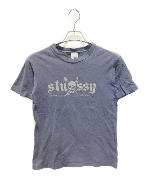 stussy（ステューシー）stussy (ステューシー) プリントTシャツ ブルー サイズ:SMALLの古着・服飾アイテム