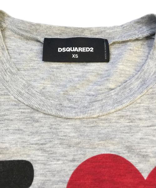 DSQUARED2（ディースクエアード）DSQUARED2 (ディースクエアード) アイラブD2Tシャツ グレー サイズ:XSの古着・服飾アイテム