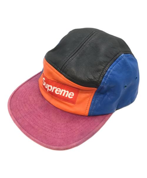 SUPREME（シュプリーム）Supreme (シュプリーム) Leather Suede 5 Panel Box LOgo Camp Jet Cap hat マルチカラー サイズ:表記無しの古着・服飾アイテム