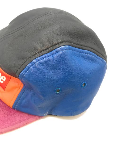 SUPREME（シュプリーム）Supreme (シュプリーム) Leather Suede 5 Panel Box LOgo Camp Jet Cap hat マルチカラー サイズ:表記無しの古着・服飾アイテム