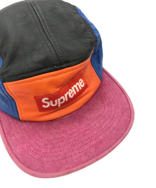 SUPREME（シュプリーム）Supreme (シュプリーム) Leather Suede 5 Panel Box LOgo Camp Jet Cap hat マルチカラー サイズ:表記無しの古着・服飾アイテム