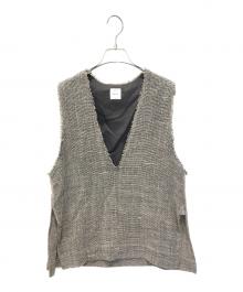Spick and Span（スピック＆スパン）の古着「リネンツイードベスト　24051200214010」｜ブラウン