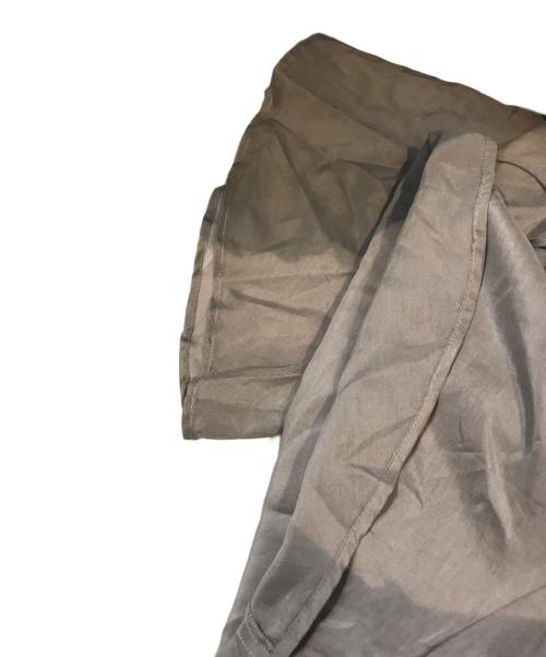 SLOBE IENA（スローブ イエナ）SLOBE IENA (スローブ イエナ) シルク混フリルカラー5分袖ブラウス ブラウン サイズ:FREE 未使用品の古着・服飾アイテム