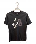 1PIU1UGUALE3 RELAX×MEN'S BIGIウノピゥウノウグァーレトレ リラックス×メンズビギ）の古着「Tシャツ」｜ブラック