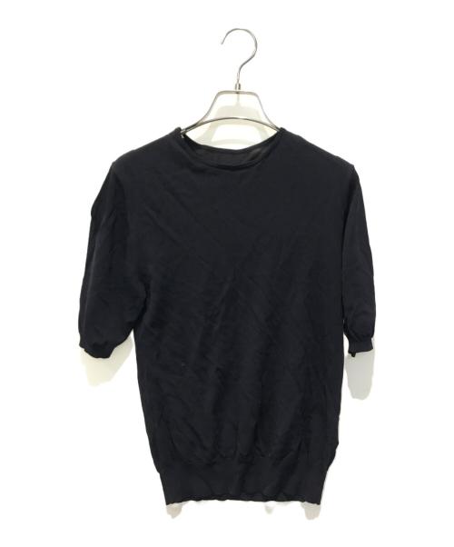 JENNE（ジェンヌ）JENNE (ジェンヌ) ベーシッククルーネックニット ネイビー サイズ:Lの古着・服飾アイテム