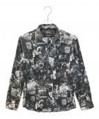 NICOLE CLUB FOR MENニコルクラブフォーメン）の古着「3Dジャカード スタンドシャツ」｜ブラック