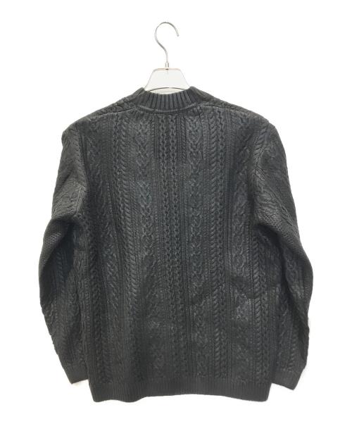 RIELABO（リエラボ）RIELABO (リエラボ) シャイニープリント ケーブルニットカーディガン　4564-6352 ブラック サイズ:46 未使用品の古着・服飾アイテム