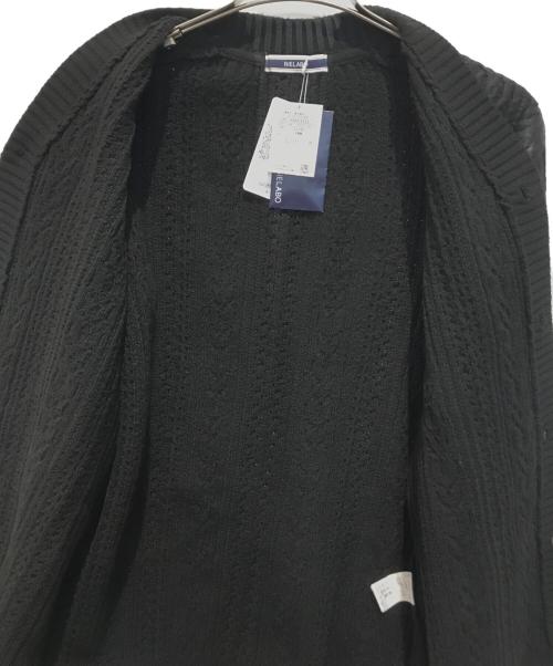 RIELABO（リエラボ）RIELABO (リエラボ) シャイニープリント ケーブルニットカーディガン　4564-6352 ブラック サイズ:46 未使用品の古着・服飾アイテム
