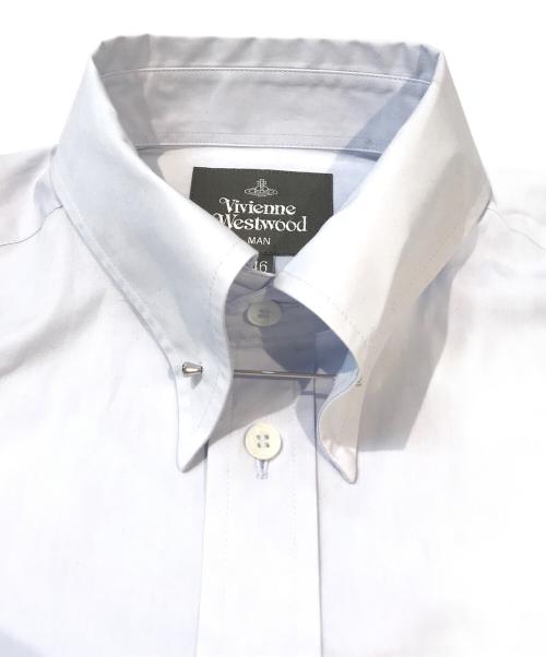 Vivienne Westwood man（ヴィヴィアン ウェストウッド マン）Vivienne Westwood man (ヴィヴィアン ウェストウッド マン) REDOUTE ROSE ピンホールカラーシャツ　149040 スカイブルー サイズ:46の古着・服飾アイテム