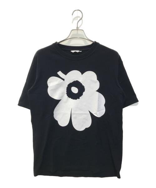 Marimekko Kioski（マリメッコキオスキ）Marimekko Kioski (マリメッコキオスキ) 花柄プリントTシャツ　52219-5-49779 ブラック サイズ:Sの古着・服飾アイテム