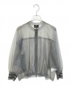 HIROKO KOSHINO TRUNKヒロココシノ トランク）の古着「シアーニットジップブルゾン」｜グレー