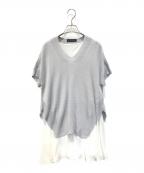 HIROKO KOSHINOヒロコ コシノ）の古着「オンニットレイヤードトップ　RHFHW-50590」｜グレー