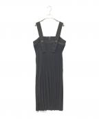 HIROKO KOSHINO TRUNKヒロココシノ トランク）の古着「クリスタルプリーツジャンパースカート　RSEFA-18490」｜ブラック