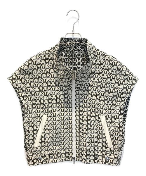 HIROKO KOSHINO TRUNK（ヒロココシノ トランク）HIROKO KOSHINO TRUNK (ヒロココシノ トランク) TRロゴ風通ジャカードベスト　RSDEB-14590 アイボリー サイズ:38の古着・服飾アイテム