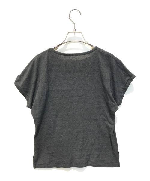 HIROKO KOSHINO（ヒロコ コシノ）HIROKO KOSHINO (ヒロコ コシノ) シフォンコード刺繍デザインTシャツ グレー サイズ:38の古着・服飾アイテム