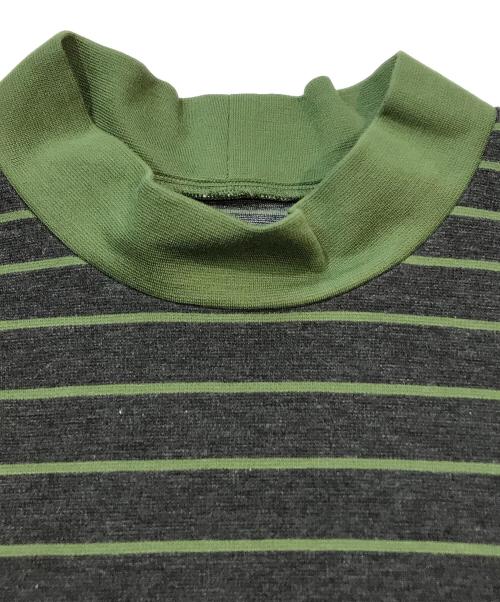 HIROKO KOSHINO TRUNK（ヒロココシノ トランク）HIROKO KOSHINO TRUNK (ヒロココシノ トランク) ジャカードボーダーショート丈プルオーバー　RSKJX-21330 グリーン サイズ:38の古着・服飾アイテム