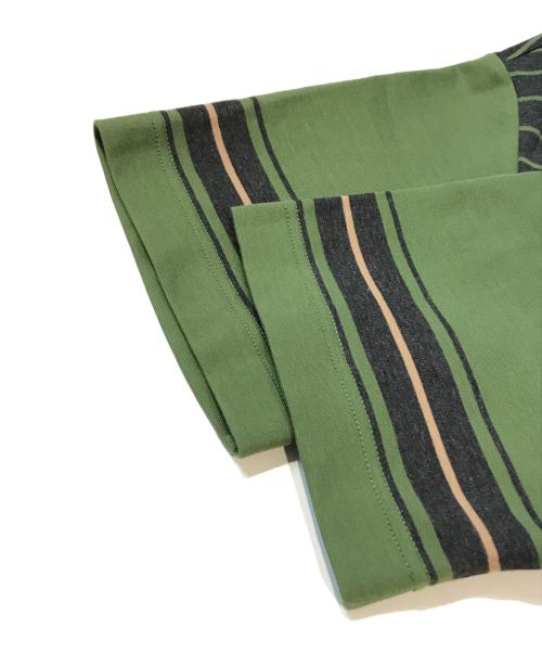 HIROKO KOSHINO TRUNK（ヒロココシノ トランク）HIROKO KOSHINO TRUNK (ヒロココシノ トランク) ジャカードボーダーショート丈プルオーバー　RSKJX-21330 グリーン サイズ:38の古着・服飾アイテム