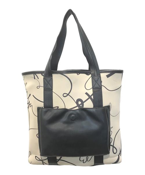 HIROKO KOSHINO TRUNK（ヒロココシノ トランク）HIROKO KOSHINO TRUNK (ヒロココシノ トランク) プリントダンボールトート ベージュの古着・服飾アイテム