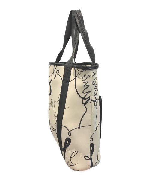 HIROKO KOSHINO TRUNK（ヒロココシノ トランク）HIROKO KOSHINO TRUNK (ヒロココシノ トランク) プリントダンボールトート ベージュの古着・服飾アイテム