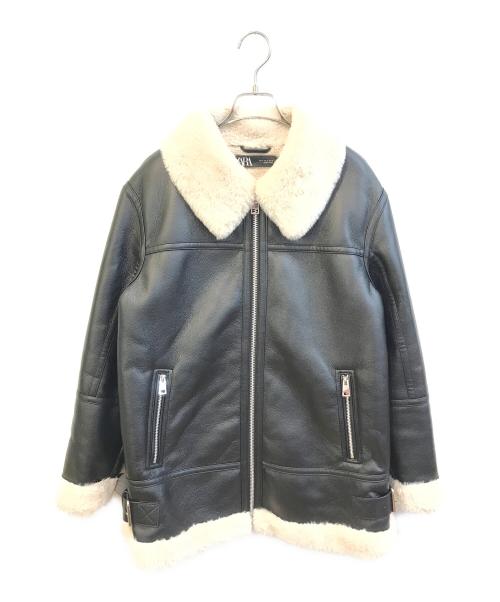 ZARA（ザラ）ZARA (ザラ) Fレザーフライトジャケット ブラック サイズ:Sの古着・服飾アイテム