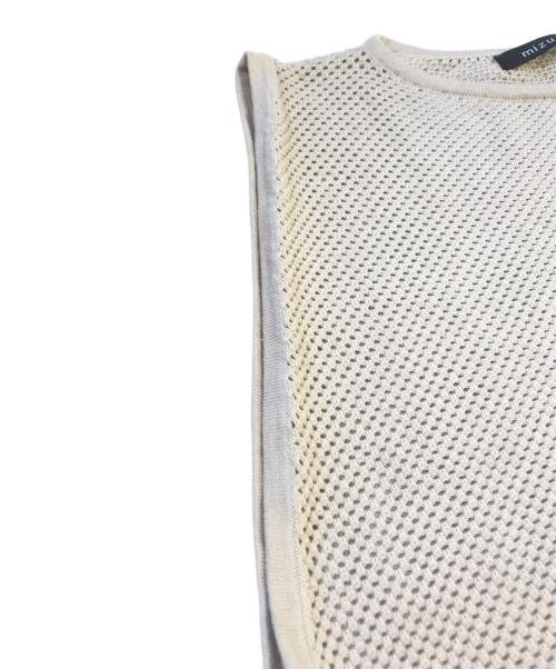 mizuiro-ind（ミズイロインド）mizuiro-ind (ミズイロインド) mesh pattern vest　1-220022 ベージュ サイズ:表記無しの古着・服飾アイテム