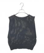 mizuiro-indミズイロインド）の古着「mesh pattern vest　1-220022」｜ブラック