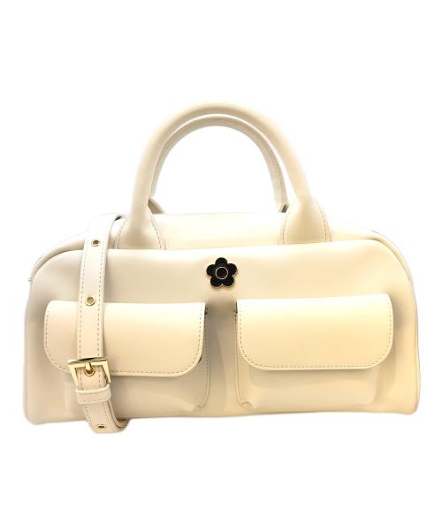 MARY QUANT（マリークヮント）MARY QUANT (マリークヮント) Wフラップポケットデイジー 2WAYトート アイボリーの古着・服飾アイテム