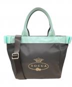 TOCCAトッカ）の古着「リボン2WAYバッグ」｜グレー×ツスカイブルー