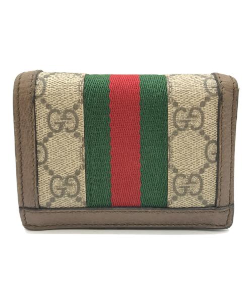 GUCCI（グッチ）GUCCI (グッチ) 2つ折り財布　523155　オフディア ブラウンの古着・服飾アイテム