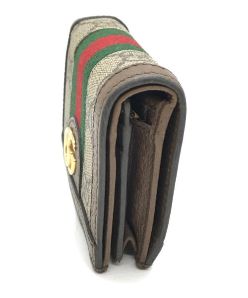 GUCCI（グッチ）GUCCI (グッチ) 2つ折り財布　523155　オフディア ブラウンの古着・服飾アイテム