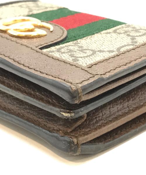 GUCCI（グッチ）GUCCI (グッチ) 2つ折り財布　523155　オフディア ブラウンの古着・服飾アイテム