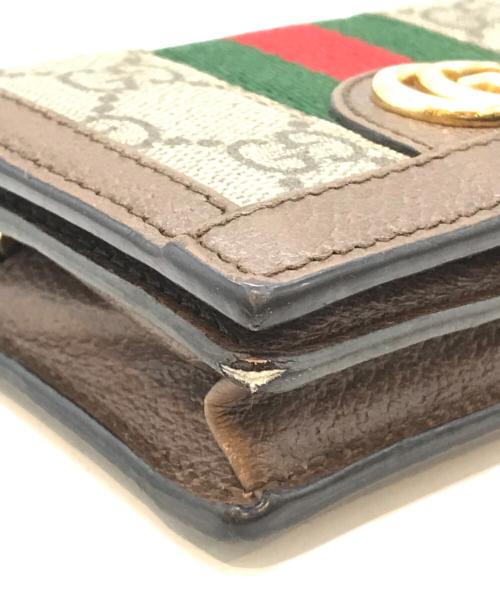 GUCCI（グッチ）GUCCI (グッチ) 2つ折り財布　523155　オフディア ブラウンの古着・服飾アイテム