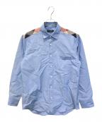 BLACK LABEL CRESTBRIDGEブラックレーベル クレストブリッジ）の古着「リネンブレンドシャツ　51M02-112-22」｜ブルー