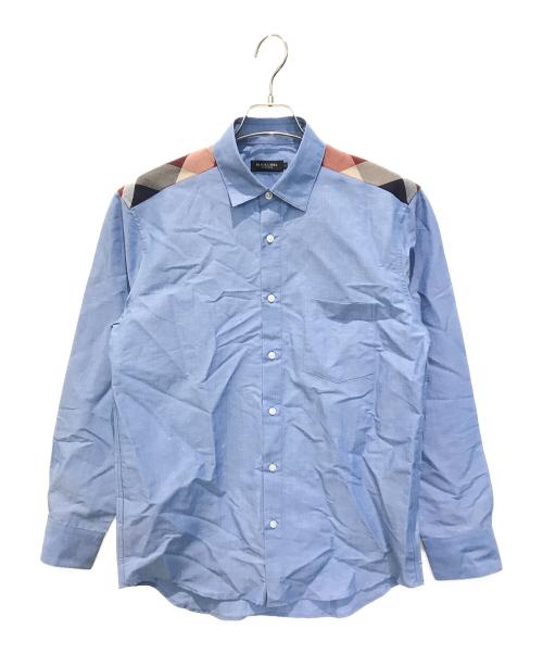 BLACK LABEL CRESTBRIDGE（ブラックレーベル クレストブリッジ）BLACK LABEL CRESTBRIDGE (ブラックレーベル クレストブリッジ) リネンブレンドシャツ　51M02-112-22 ブルー サイズ:Mの古着・服飾アイテム