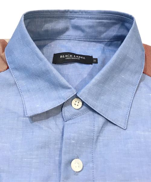 BLACK LABEL CRESTBRIDGE（ブラックレーベル クレストブリッジ）BLACK LABEL CRESTBRIDGE (ブラックレーベル クレストブリッジ) リネンブレンドシャツ　51M02-112-22 ブルー サイズ:Mの古着・服飾アイテム