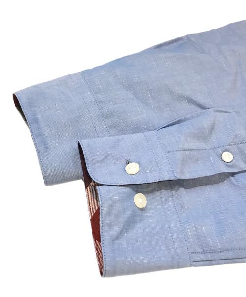 BLACK LABEL CRESTBRIDGE（ブラックレーベル クレストブリッジ）BLACK LABEL CRESTBRIDGE (ブラックレーベル クレストブリッジ) リネンブレンドシャツ　51M02-112-22 ブルー サイズ:Mの古着・服飾アイテム