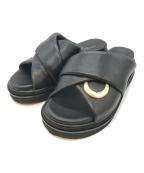 MACKINTOSH LONDONマッキントッシュ ロンドン）の古着「クロスストラップミュールサンダル　1389」｜ブラック